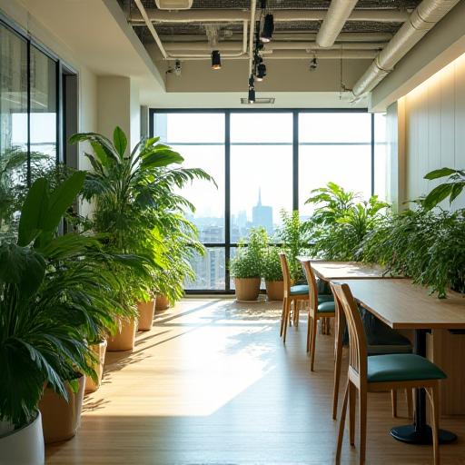 都内荒川区にある緑豊かなオフィス空間